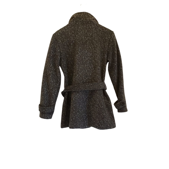 Ike Behar Double Breasted Womens Fleece Soft Belted Jacket Size Medium Gray - Picture 3 of 13